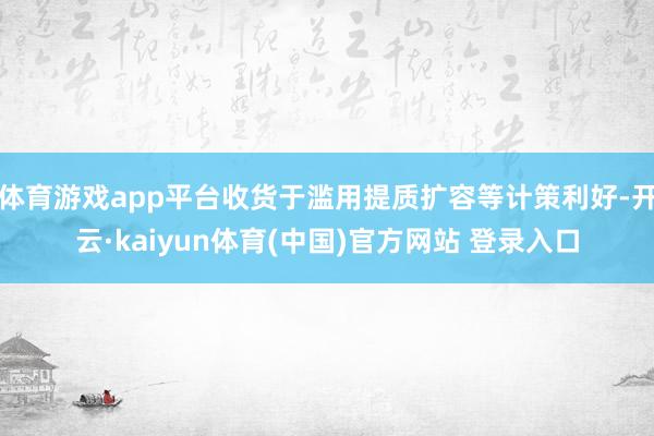 体育游戏app平台收货于滥用提质扩容等计策利好-开云·kaiyun体育(中国)官方网站 登录入口