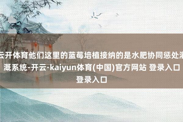 云开体育他们这里的蓝莓培植接纳的是水肥协同惩处灌溉系统-开云·kaiyun体育(中国)官方网站 登录入口