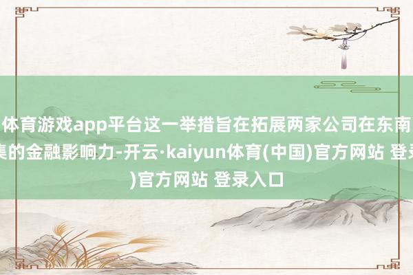 体育游戏app平台这一举措旨在拓展两家公司在东南亚市集的金融影响力-开云·kaiyun体育(中国)官方网站 登录入口