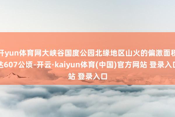 开yun体育网大峡谷国度公园北缘地区山火的偏激面积达607公顷-开云·kaiyun体育(中国)官方网站 登录入口