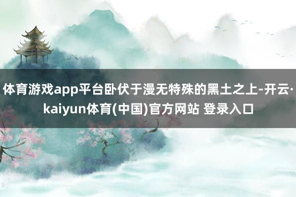 体育游戏app平台卧伏于漫无特殊的黑土之上-开云·kaiyun体育(中国)官方网站 登录入口