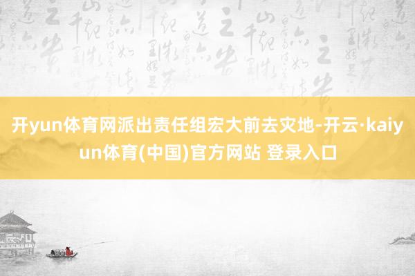 开yun体育网派出责任组宏大前去灾地-开云·kaiyun体育(中国)官方网站 登录入口